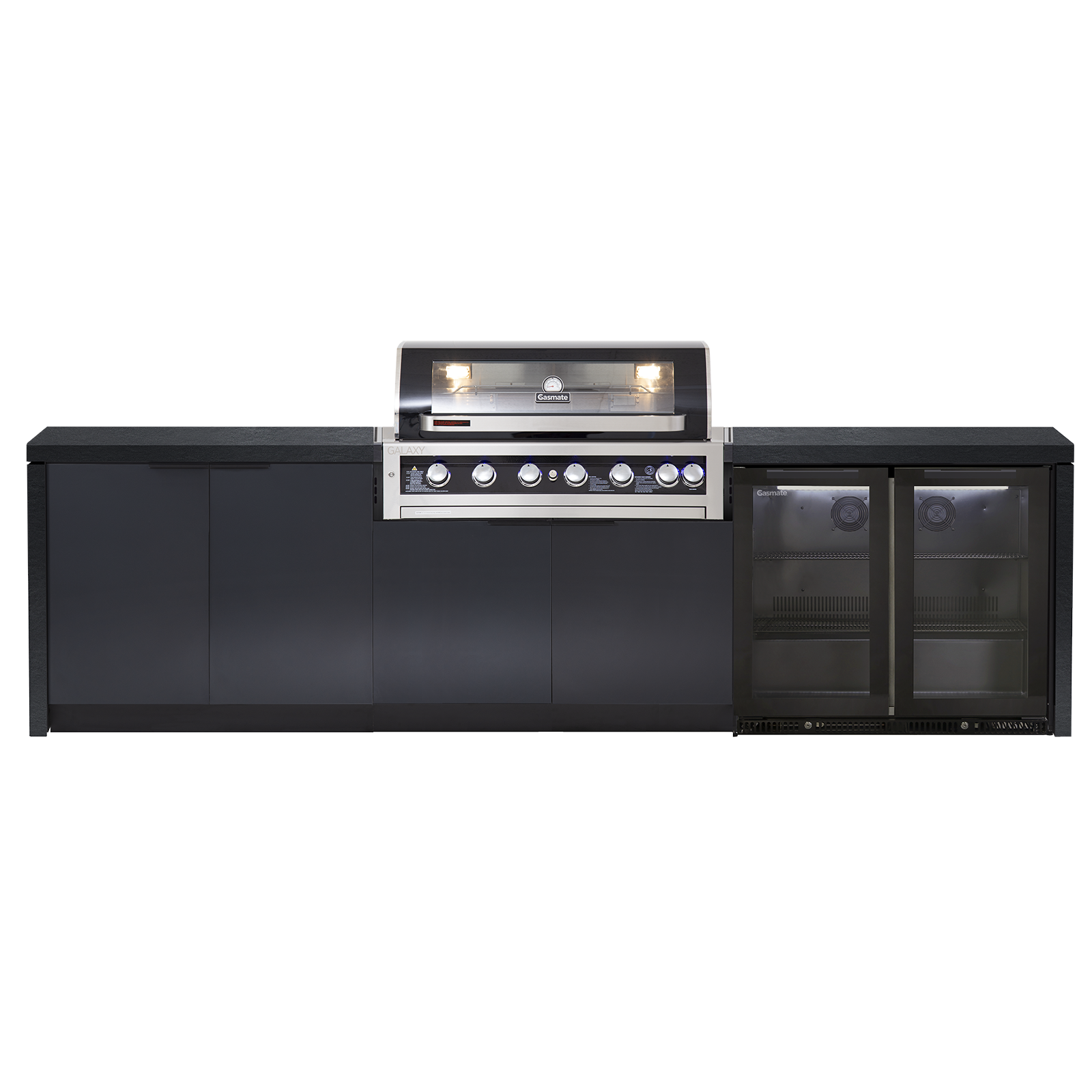 Cabinex Galaxy Black (Classic) 6 Burner Outdoor Kitchen Package with Porcelain Benchtop