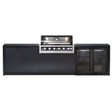 Cabinex Galaxy Black (Classic) 6 Burner Outdoor Kitchen Package with Porcelain Benchtop