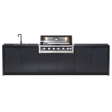 Cabinex Galaxy Black (Classic) 6 Burner Outdoor Kitchen Package with Porcelain Benchtop