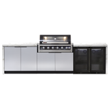 Cabinex Galaxy Black (Classic) 6 Burner Outdoor Kitchen Package with Porcelain Benchtop