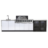 Cabinex Galaxy Black 6-Burner with Side Burner Kitchen Package with Porcelain Benchtop